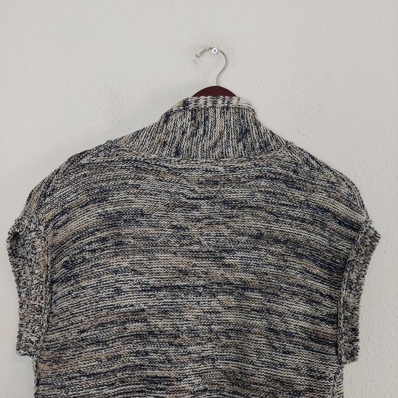 Eddie Bauer Sleeveless Knit Marled Cardigan Sz M Pockets Ribbed Trim Grandmacore - Picture 9 of 10